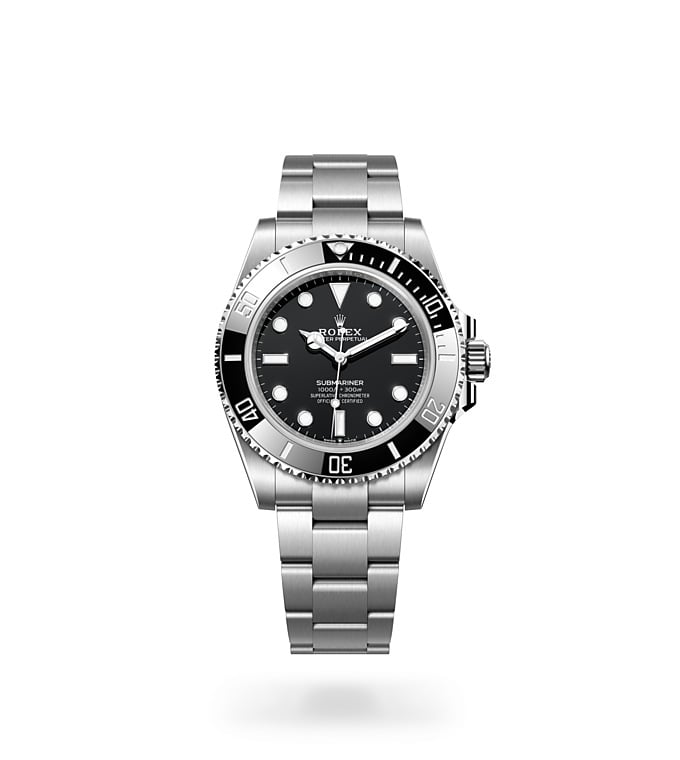 Shop Rolex Submariner Black Dial Silver Steel Strap Watch for Men - M124060-0001 in USA