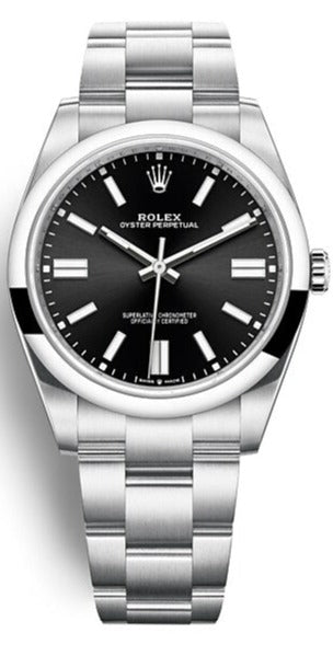 Rolex Datejust 41 Oyster Black Dial Silver Oystersteel Strap Watch for Men - M126300-0011