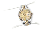 Shop Rolex Datejust Oyster 36 Diamonds Silver Dial Two Tone Oystersteel Yellow Gold Strap Watch for Women - M126233-0023 in USA