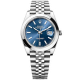Shop Rolex Datejust 41 Oyster Blue Dial Silver Oystersteel Jubilee Bracelet Watch for Men - M126300-0002 in USA