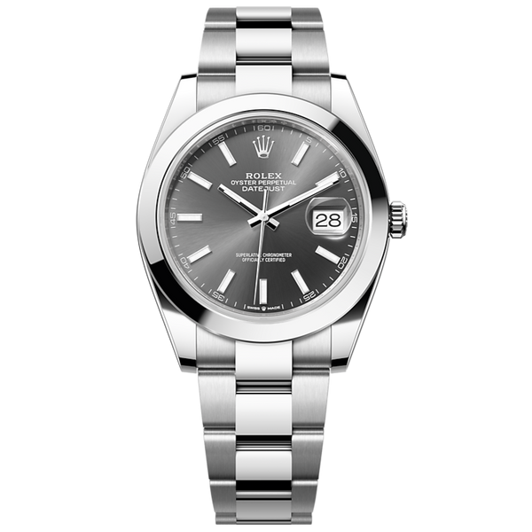 Rolex Datejust 41 Oyster Grey Dial Oystersteel Strap Watch for Men - M126300-0007