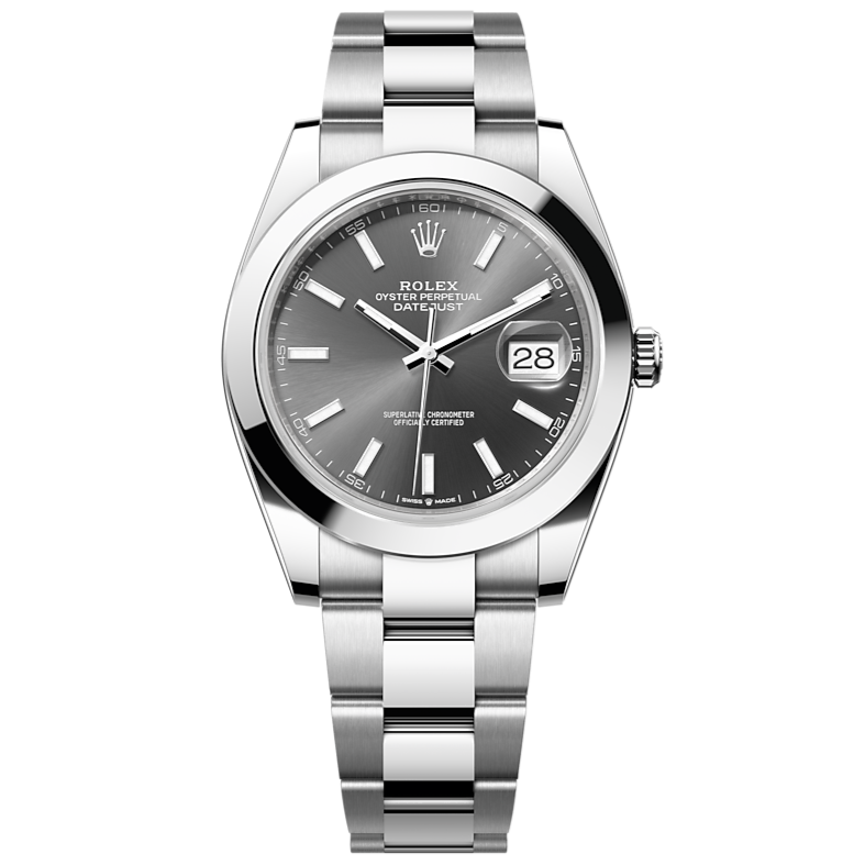 Shop Rolex Datejust 41 Oyster Grey Dial Oystersteel Strap Watch for Men - M126300-0007 in USA