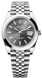 Rolex Datejust 41 Oyster Grey Dial Silver Oystersteel Bracelet Watch for Men - M126300-0008