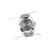Shop Rolex Datejust 41 Oyster Grey Dial Silver Oystersteel Bracelet Watch for Men - M126300-0008 in USA