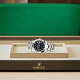 Shop Rolex Datejust 41 Oyster Black Dial Silver Oystersteel Strap Watch for Men - M126300-0011 in USA