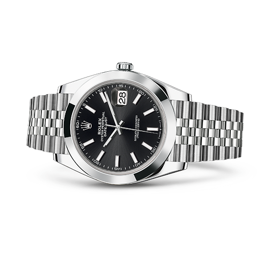Shop Rolex Datejust 41 Oyster Black Dial Oystersteel Jubilee Bracelet Watch for Men - M126300-0012 in USA
