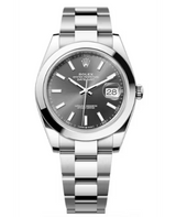 Shop Rolex Datejust 41 Oyster Grey Dial Oystersteel Strap Watch for Men - M126300-0007 in USA