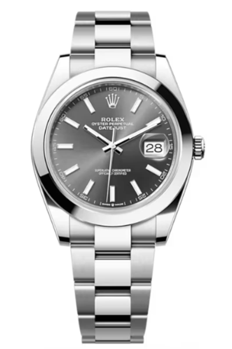 Shop Rolex Datejust 41 Oyster Grey Dial Oystersteel Strap Watch for Men - M126300-0007 in USA