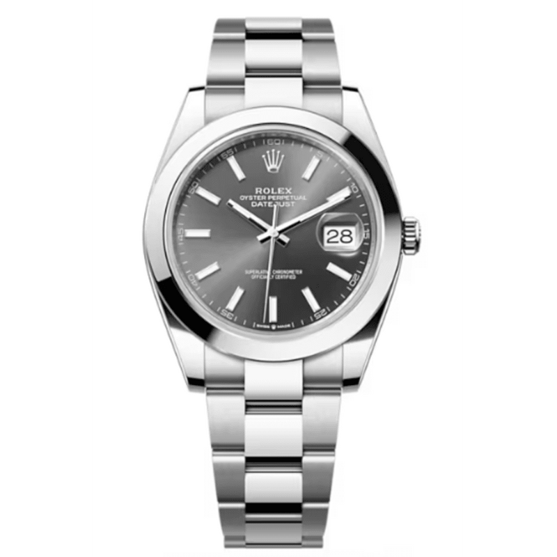 Shop Rolex Datejust 41 Oyster Grey Dial Oystersteel Strap Watch for Men - M126300-0007 in USA