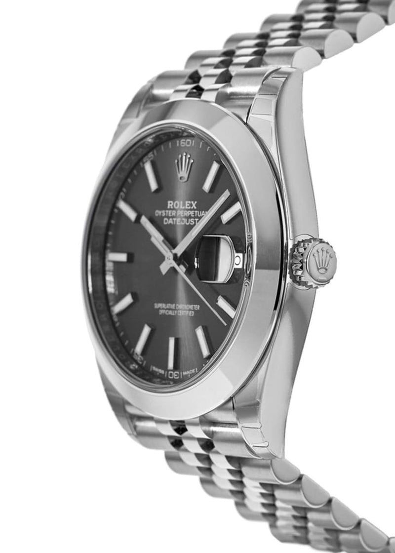 Shop Rolex Datejust 41 Oyster Grey Dial Silver Oystersteel Bracelet Watch for Men - M126300-0008 in USA