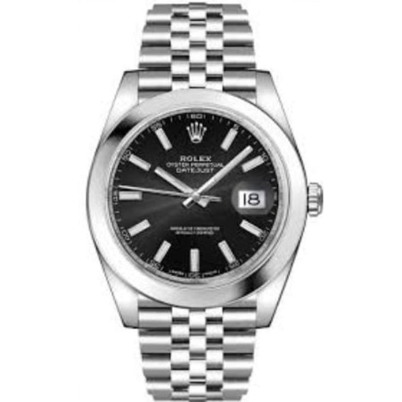 Shop Rolex Datejust 41 Oyster Black Dial Oystersteel Jubilee Bracelet Watch for Men - M126300-0012 in USA
