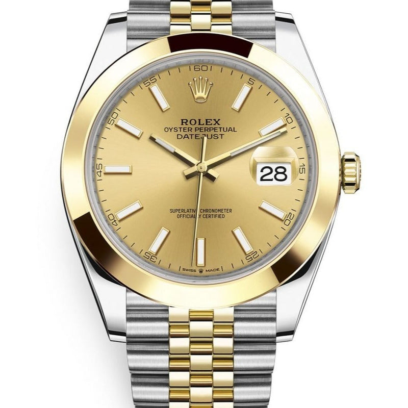 Shop Rolex Datejust 41 Oyster Gold Dial Two Tone Oystersteel & Yellow Gold Jubilee Bracelet Watch for Men - M126303-0010 in USA