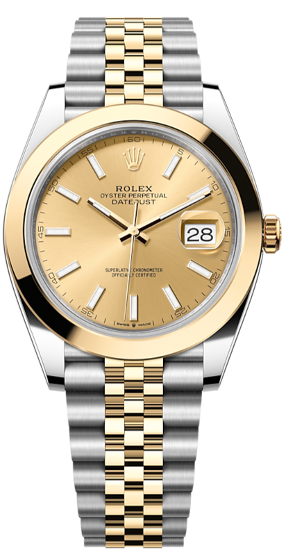 Shop Rolex Datejust 41 Oyster Gold Dial Two Tone Oystersteel & Yellow Gold Jubilee Bracelet Watch for Men - M126303-0010 in USA