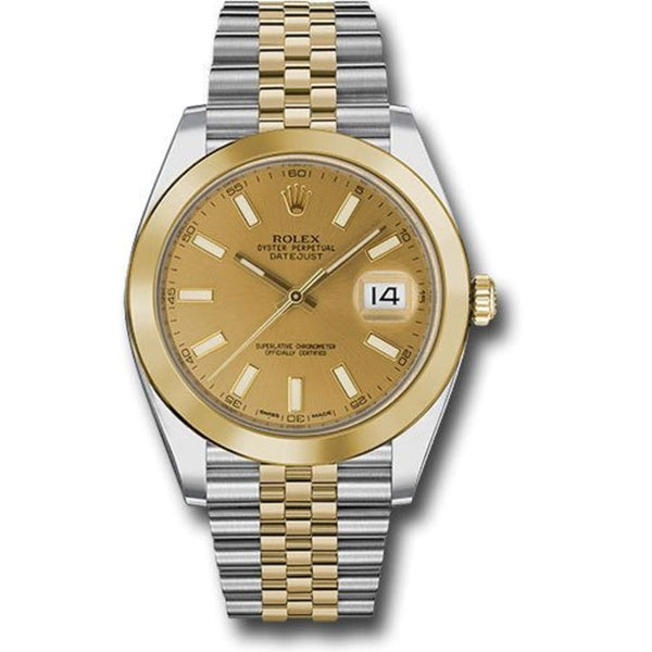 Shop Rolex Datejust 41 Oyster Gold Dial Two Tone Oystersteel & Yellow Gold Jubilee Bracelet Watch for Men - M126303-0010 in USA