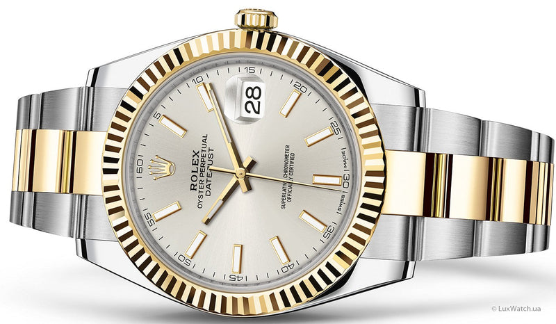 Shop Rolex Datejust 41 Oyster Silver Dial Two Tone Oystersteel & Yellow Gold Strap Watch for Men - M126333-0001 in USA