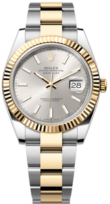 Shop Rolex Datejust 41 Oyster Silver Dial Two Tone Oystersteel & Yellow Gold Strap Watch for Men - M126333-0001 in USA