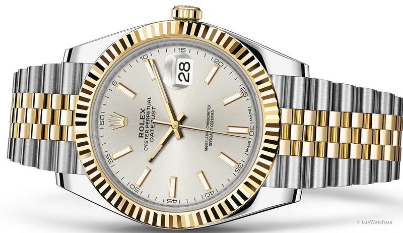 Shop Rolex Datejust 41 Silver Dial Two Tone Oystersteel & Yellow Gold Jubilee Bracelet Watch for Men - M126333-0002 in USA