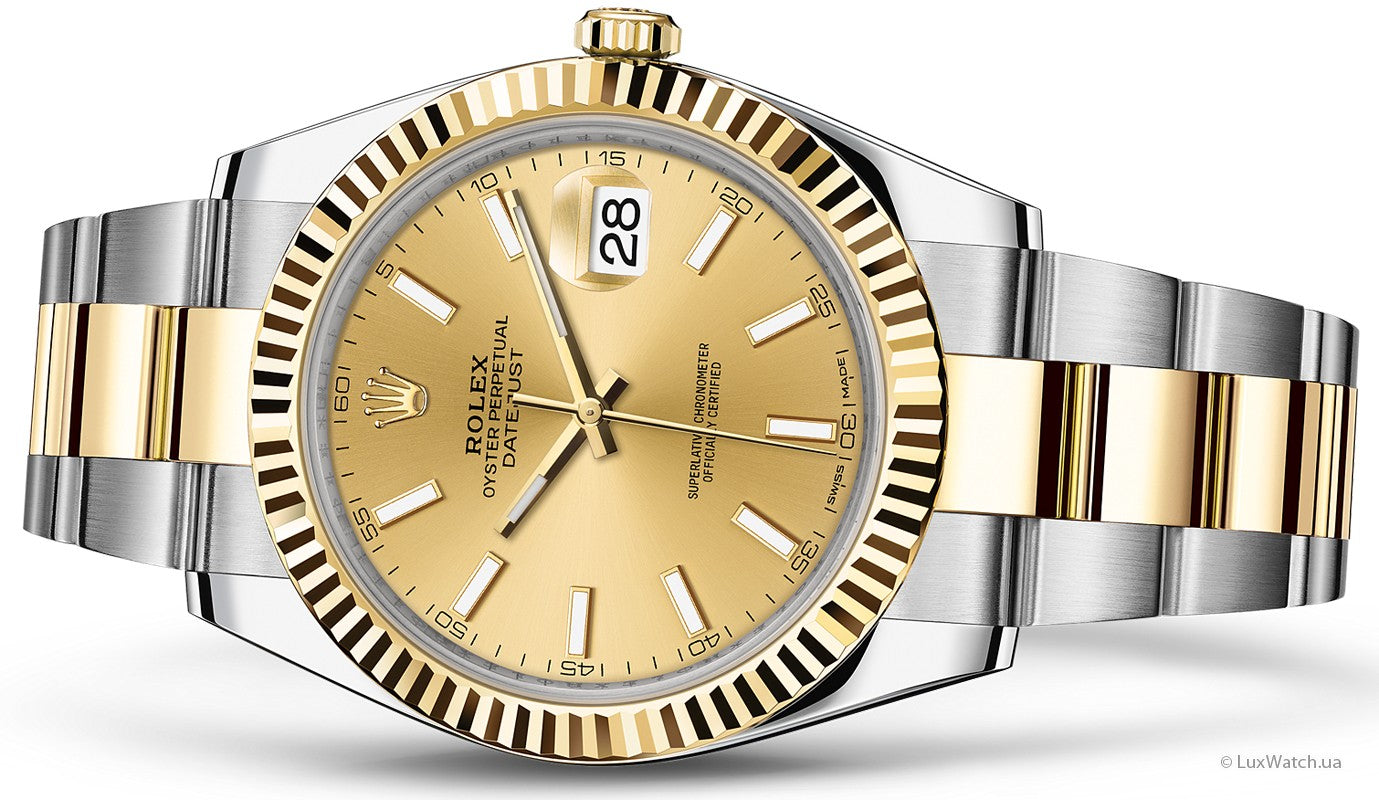 Rolex Datejust 41 Champagne Dial Two Tone Oystersteel & Gold Strap Watch for Men - M126333-0009
