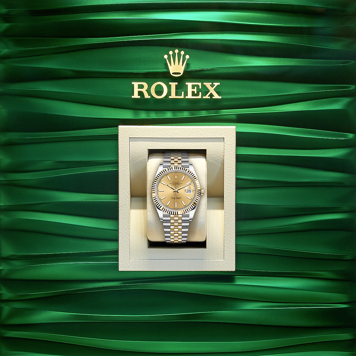 Rolex Datejust 41 Oyster Gold Dial Two Tone Oystersteel & Yellow Gold Jubilee Bracelet Watch for Men - M126333-0010