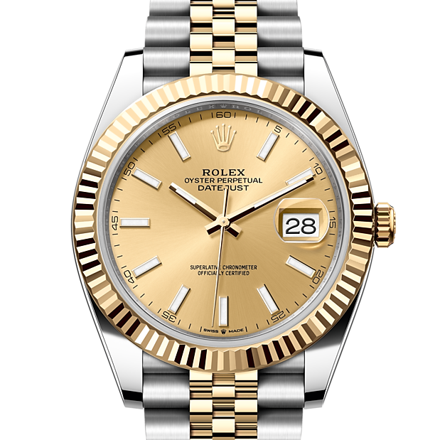 Shop Rolex Datejust 41 Oyster Gold Dial Two Tone Oystersteel & Yellow Gold Jubilee Bracelet Watch for Men - M126333-0010 in USA