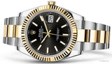 Shop Rolex Datejust 41 Black Dial Two Tone Oystersteel White Gold Strap Watch for Men - M126333-0013 in USA