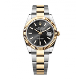 Shop Rolex Datejust 41 Black Dial Two Tone Oystersteel White Gold Strap Watch for Men - M126333-0013 in USA