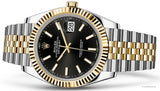 Shop Rolex Datejust 41 Oyster Black Dial Two Tone Jubilee Bracelet Watch for Men - M126333-0014 in USA