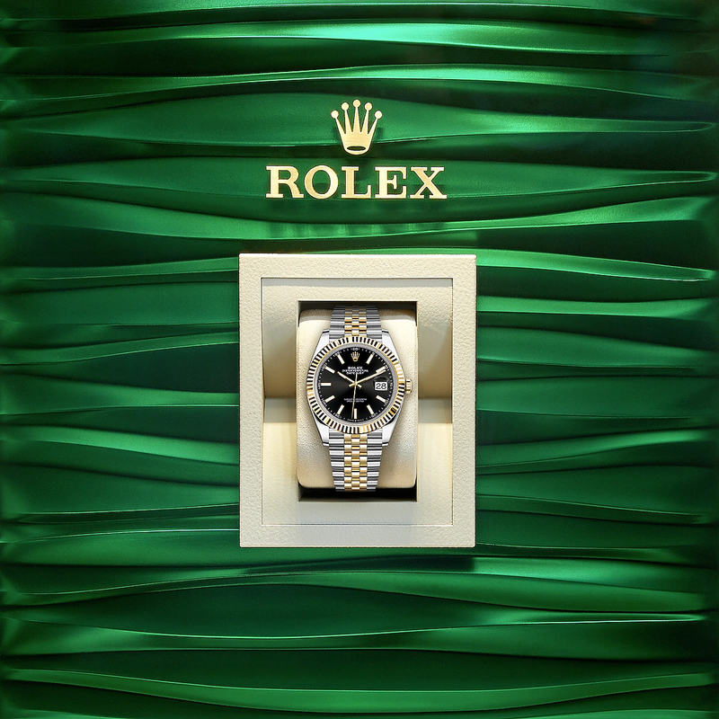 Shop Rolex Datejust 41 Oyster Black Dial Two Tone Jubilee Bracelet Watch for Men - M126333-0014 in USA