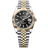 Shop Rolex Datejust 41 Oyster Black Dial Two Tone Jubilee Bracelet Watch for Men - M126333-0014 in USA