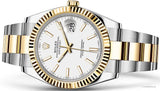 Shop Rolex Datejust 41 Oyster White Dial Two Tone Oystersteel & Yellow Gold Strap Watch for Men - M126333-0015 in USA