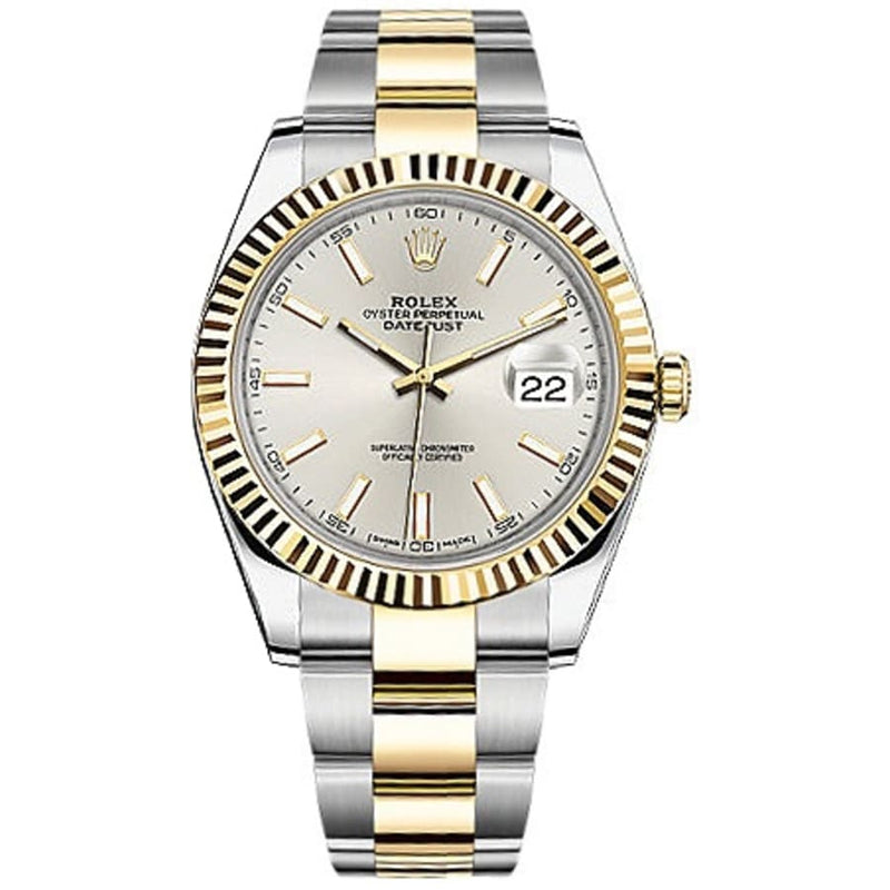 Shop Rolex Datejust 41 Oyster Silver Dial Two Tone Oystersteel & Yellow Gold Strap Watch for Men - M126333-0001 in USA