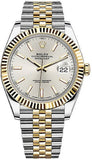 Rolex Datejust 41 Silver Dial Two Tone Oystersteel & Yellow Gold Jubilee Bracelet Watch for Men - M126333-0002