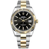 Shop Rolex Datejust 41 Black Dial Two Tone Oystersteel White Gold Strap Watch for Men - M126333-0013 in USA