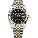 Shop Rolex Datejust 41 Oyster Black Dial Two Tone Jubilee Bracelet Watch for Men - M126333-0014 in USA