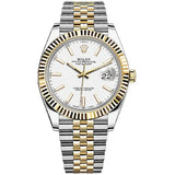 Shop Rolex Datejust 41 Oyster White Dial Two Tone Oystersteel & Yellow Gold Jubilee Bracelet White Dial Watch for Men - M126333-0016 in USA