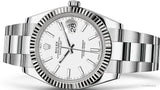 Shop Rolex Datejust 41 Oyster White Dial Oystersteel & White Gold Steel Strap Watch for Men - M126334-0009 in USA