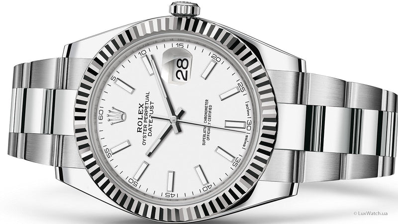 Shop Rolex Datejust 41 Oyster White Dial Oystersteel & White Gold Steel Strap Watch for Men - M126334-0009 in USA