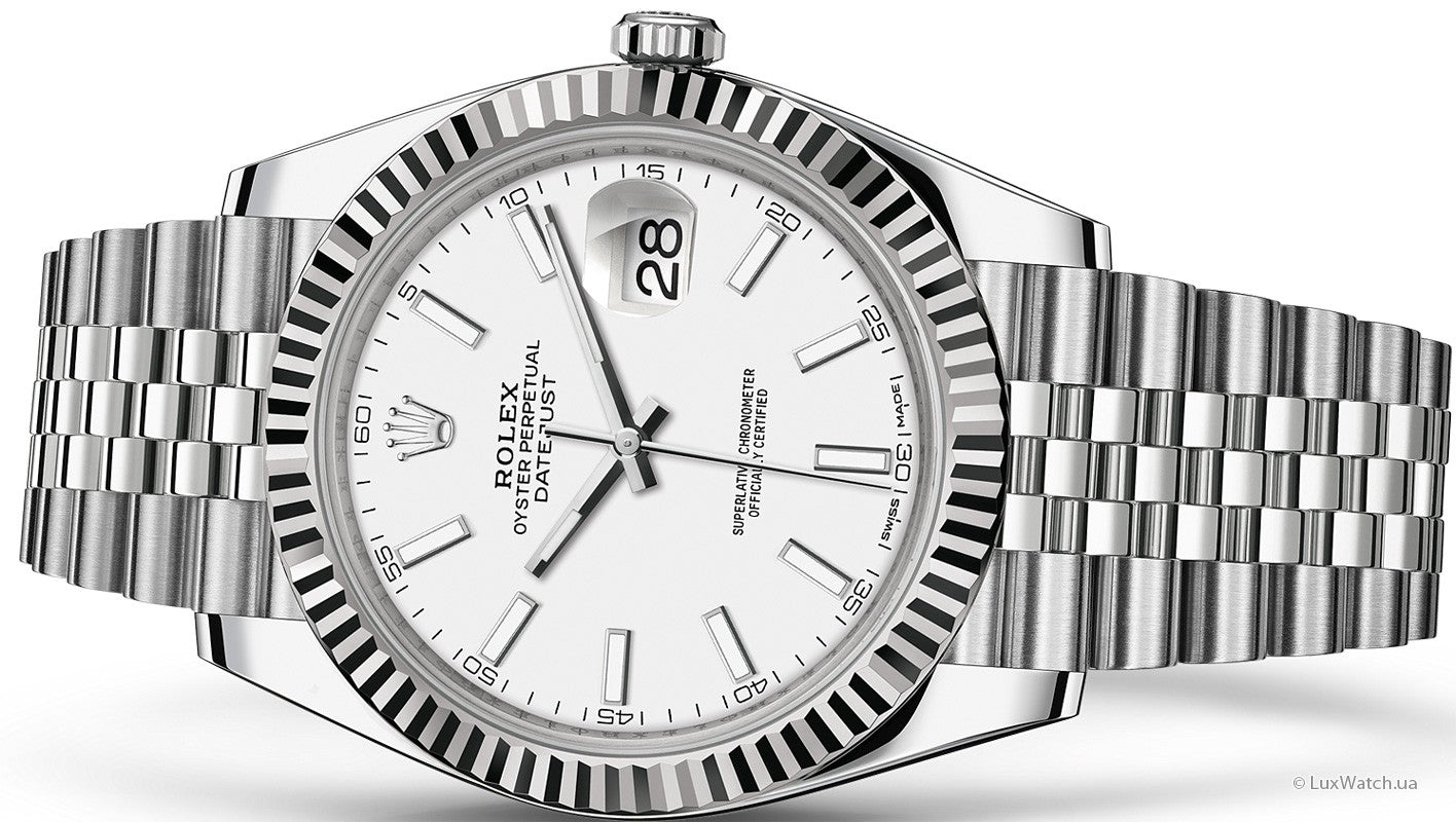 Rolex Datejust 41 White Dial Silver Jubilee Bracelet Watch for Men - M126334-0010
