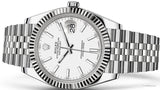 Shop Rolex Datejust 41 White Dial Silver Jubilee Bracelet Watch for Men - M126334-0010 in USA