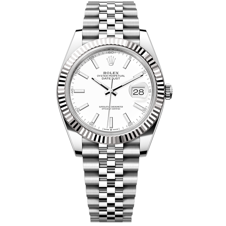 Rolex Datejust 41 White Dial Silver Jubilee Bracelet Watch for Men - M126334-0010