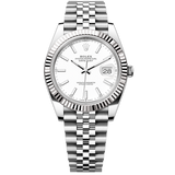 Shop Rolex Datejust 41 White Dial Silver Jubilee Bracelet Watch for Men - M126334-0010 in USA