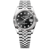 Shop Rolex Datejust 41 Oyster Diamonds Black Dial Oystersteel & White Gold Strap Watch for Men - M126334-0012 in USA