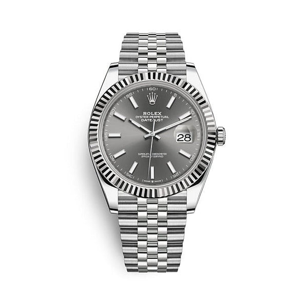 Shop Rolex Datejust 41 Oyster Grey Dial Two Tone Oystersteel & White Gold Strap Watch for Men - M126334-0014 in USA
