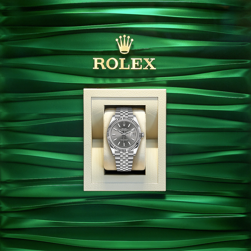 Shop Rolex Datejust 41 Oyster Grey Dial Two Tone Oystersteel & White Gold Strap Watch for Men - M126334-0014 in USA