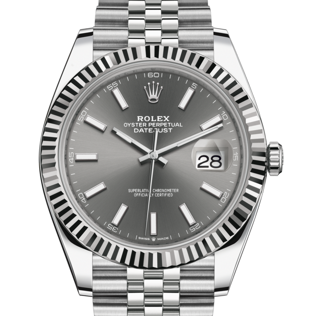 Shop Rolex Datejust 41 Oyster Grey Dial Two Tone Oystersteel & White Gold Strap Watch for Men - M126334-0014 in USA