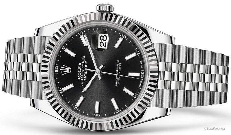 Shop Rolex Datejust 41 Oyster Black Dial Two Tone Oystersteel & White Gold Strap Watch for Men - M126334-0018 in USA