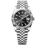 Shop Rolex Datejust 41 Oyster Black Dial Two Tone Oystersteel & White Gold Strap Watch for Men - M126334-0018 in USA