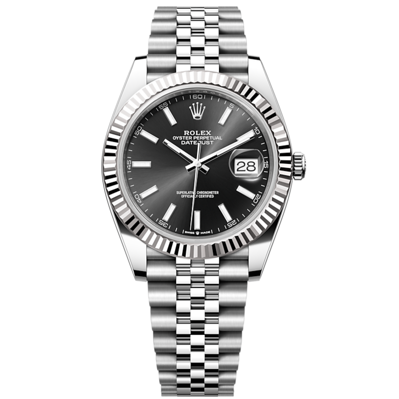Shop Rolex Datejust 41 Oyster Black Dial Two Tone Oystersteel & White Gold Strap Watch for Men - M126334-0018 in USA