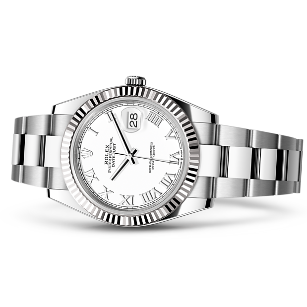 Shop Rolex Datejust 41 Oyster White Dial Oystersteel & White Gold Steel Strap Watch for Men - M126334-0009 in USA