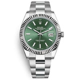 Shop Rolex Datejust 41 Oyster Green Dial Oystersteel & White Gold Strap Watch for Men - M126334-0027 in USA